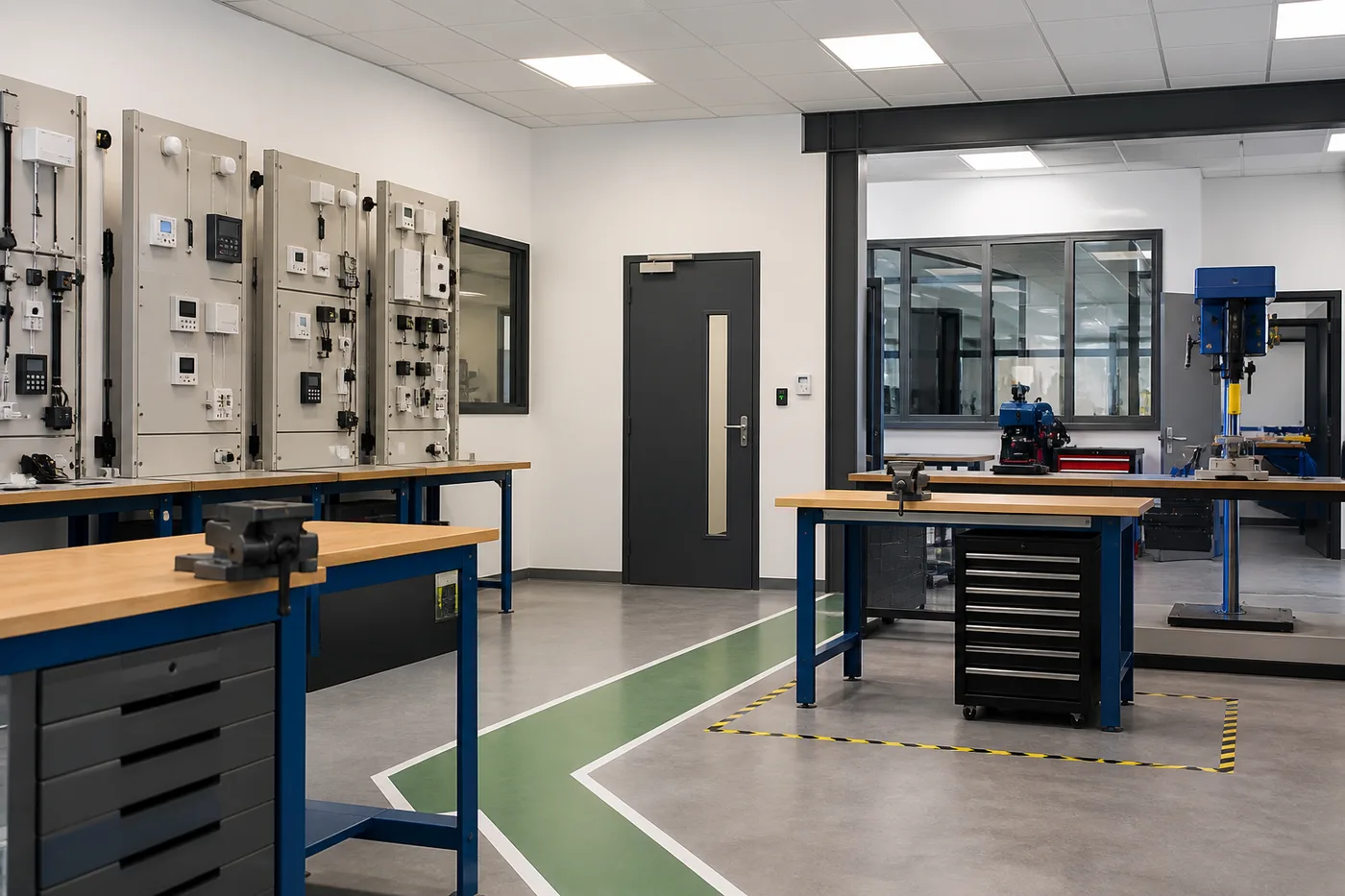 Atelier technique vide dans un CFA français