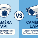 Illustration comparant une caméra VPI et une caméra LAPI pour la vidéoprotection de la voie publique, installées par CoproSécurit en Dordogne.