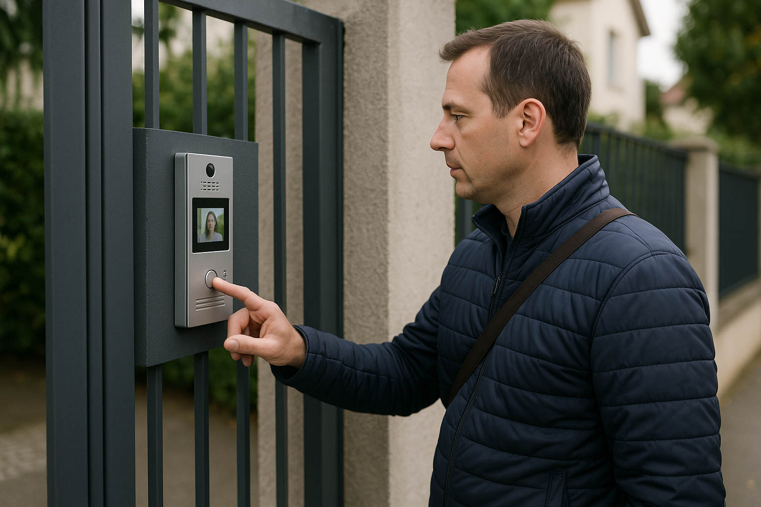 Platines interphonie visiophonie installées sur portail de copropriété Dordogne